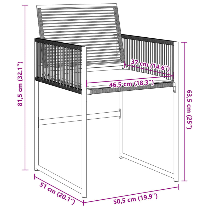 Garden Chairs with Cushions 4 pcs Black Poly Rattan Payday Deals