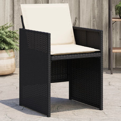 Garden Chairs with Cushions 4 pcs Black Poly Rattan Payday Deals