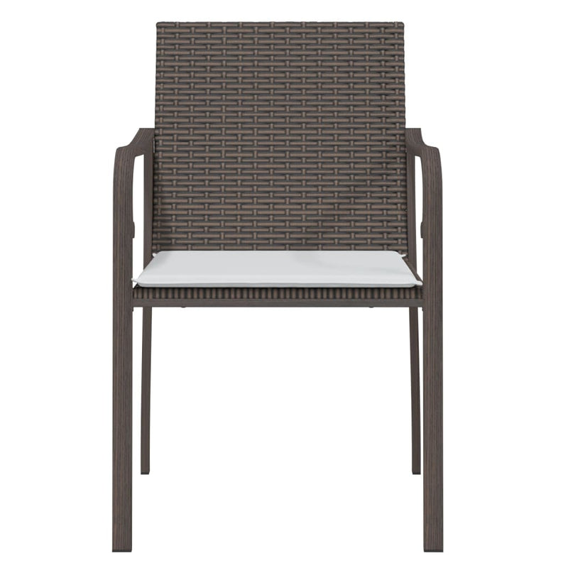 Garden Chairs with Cushions 4 pcs Brown 56x59x84 cm Poly Rattan Payday Deals