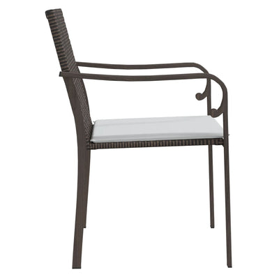 Garden Chairs with Cushions 4 pcs Brown 56x59x84 cm Poly Rattan Payday Deals