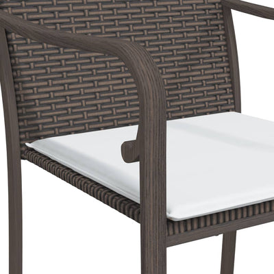 Garden Chairs with Cushions 4 pcs Brown 56x59x84 cm Poly Rattan Payday Deals