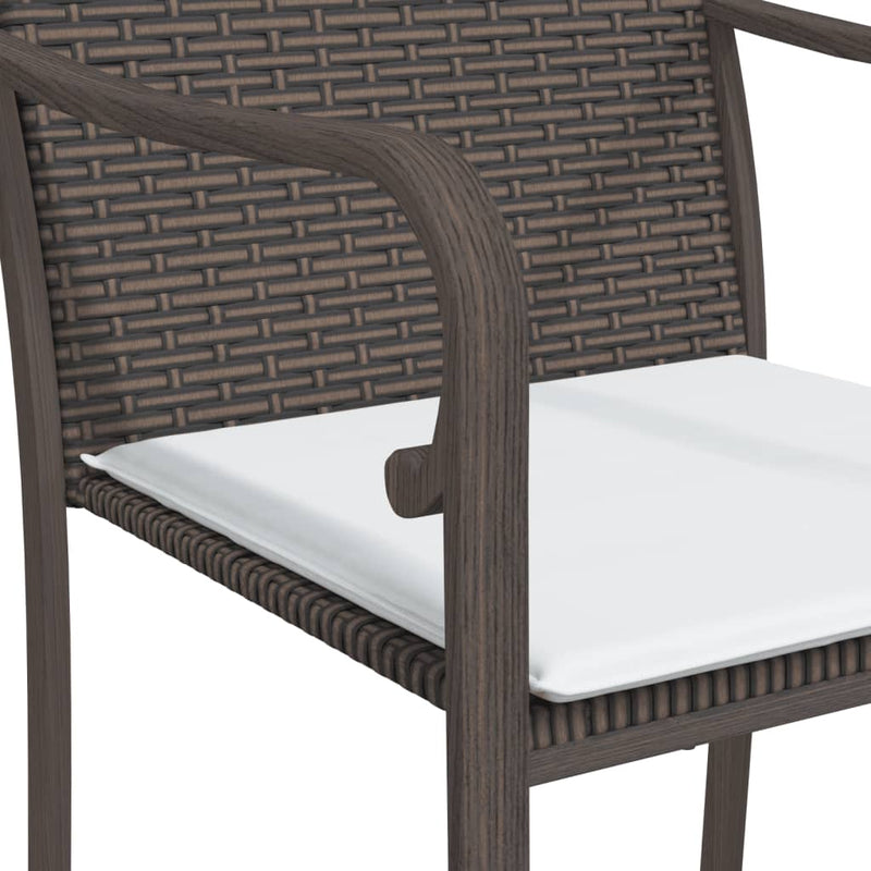 Garden Chairs with Cushions 4 pcs Brown 56x59x84 cm Poly Rattan Payday Deals