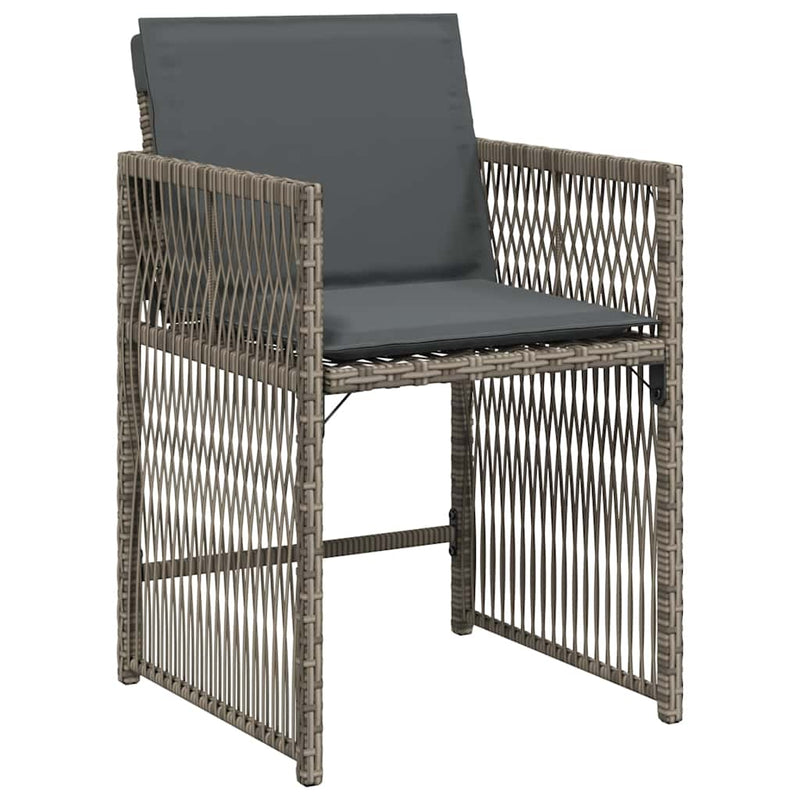 Garden Chairs with Cushions 4 pcs Grey Poly Rattan Payday Deals