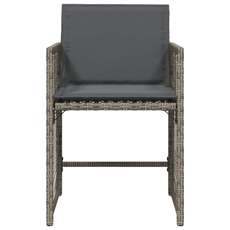 Garden Chairs with Cushions 4 pcs Grey Poly Rattan Payday Deals