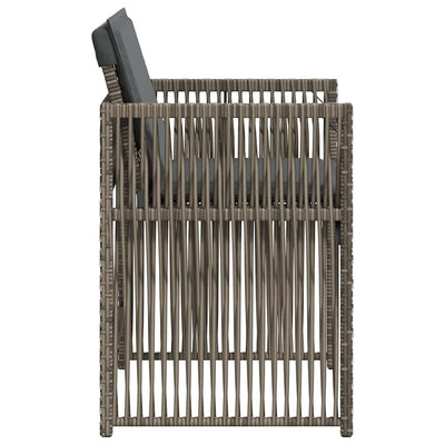Garden Chairs with Cushions 4 pcs Grey Poly Rattan Payday Deals
