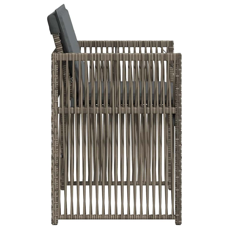 Garden Chairs with Cushions 4 pcs Grey Poly Rattan Payday Deals