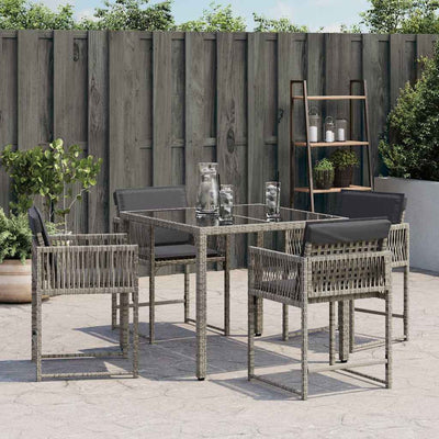 Garden Chairs with Cushions 4 pcs Grey Poly Rattan Payday Deals