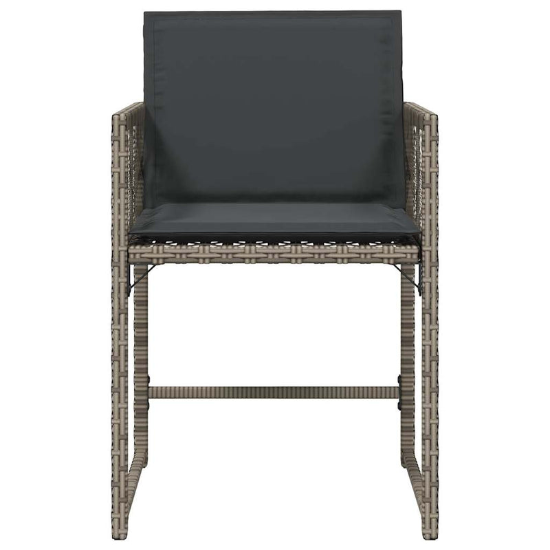 Garden Chairs with Cushions 4 pcs Grey Poly Rattan Payday Deals