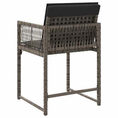 Garden Chairs with Cushions 4 pcs Grey Poly Rattan Payday Deals
