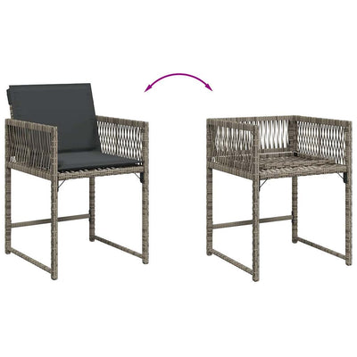 Garden Chairs with Cushions 4 pcs Grey Poly Rattan Payday Deals