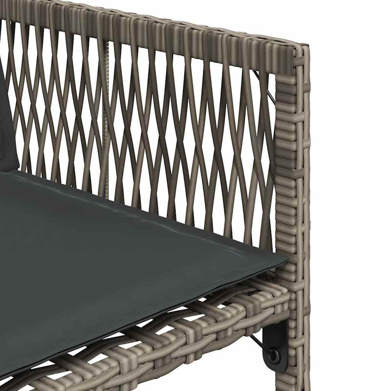 Garden Chairs with Cushions 4 pcs Grey Poly Rattan Payday Deals
