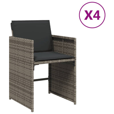 Garden Chairs with Cushions 4 pcs Grey Poly Rattan Payday Deals