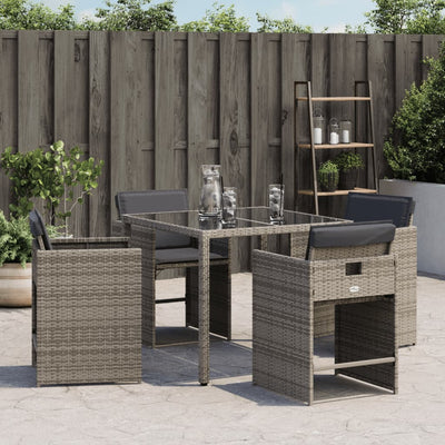 Garden Chairs with Cushions 4 pcs Grey Poly Rattan Payday Deals