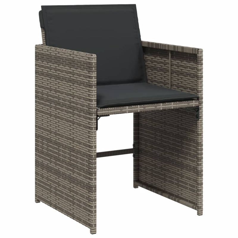 Garden Chairs with Cushions 4 pcs Grey Poly Rattan Payday Deals