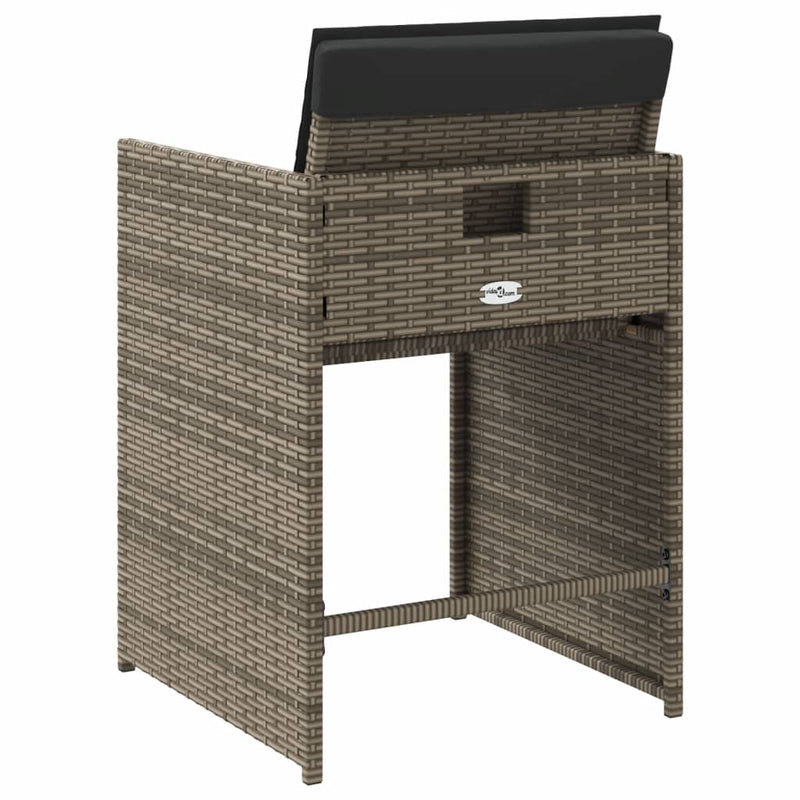 Garden Chairs with Cushions 4 pcs Grey Poly Rattan Payday Deals