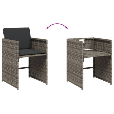 Garden Chairs with Cushions 4 pcs Grey Poly Rattan Payday Deals