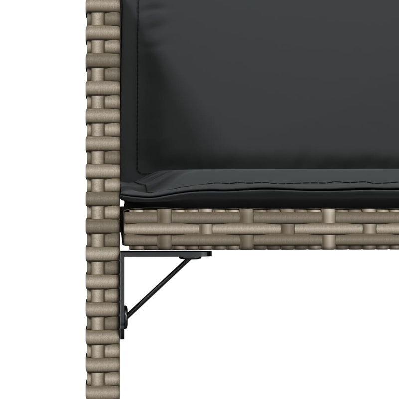 Garden Chairs with Cushions 4 pcs Grey Poly Rattan Payday Deals