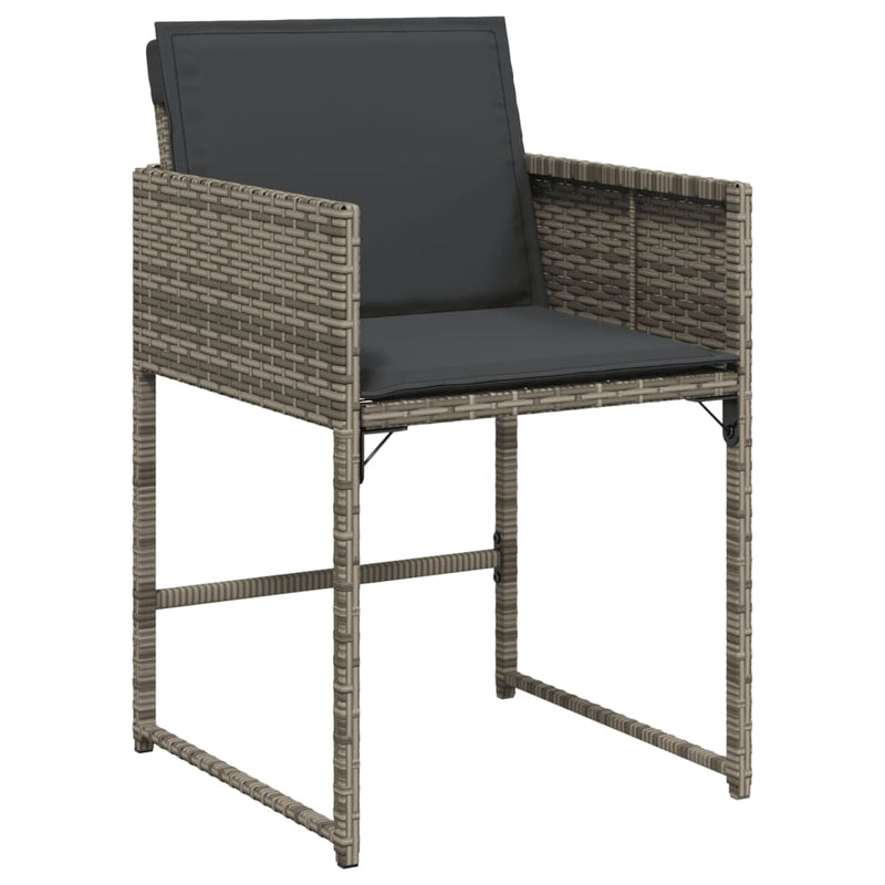 Garden Chairs with Cushions 4 pcs Grey Poly Rattan Payday Deals