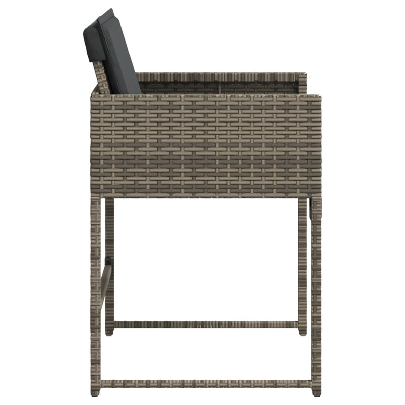 Garden Chairs with Cushions 4 pcs Grey Poly Rattan Payday Deals