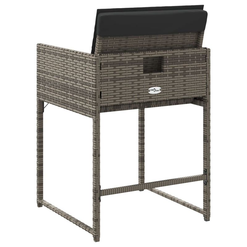 Garden Chairs with Cushions 4 pcs Grey Poly Rattan Payday Deals