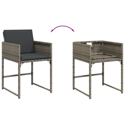 Garden Chairs with Cushions 4 pcs Grey Poly Rattan Payday Deals