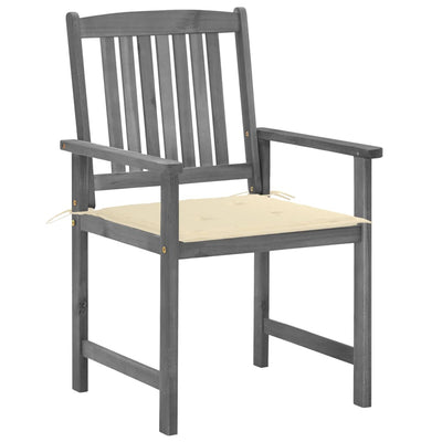 Garden Chairs with Cushions 4 pcs Grey Solid Acacia Wood Payday Deals