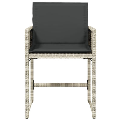 Garden Chairs with Cushions 4 pcs Light Grey Poly Rattan Payday Deals