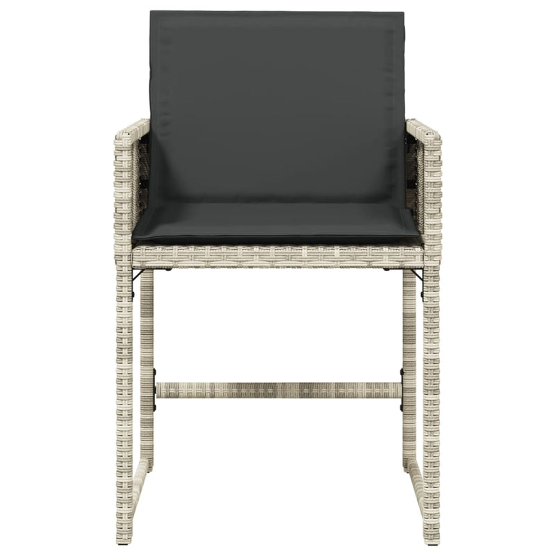 Garden Chairs with Cushions 4 pcs Light Grey Poly Rattan Payday Deals