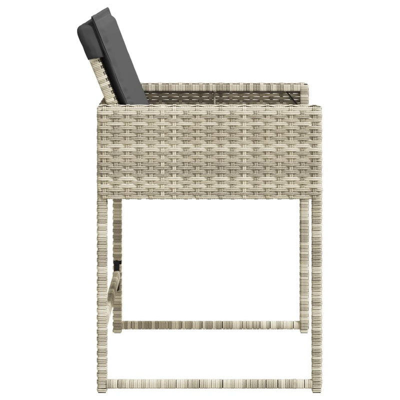 Garden Chairs with Cushions 4 pcs Light Grey Poly Rattan Payday Deals