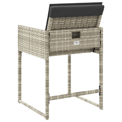 Garden Chairs with Cushions 4 pcs Light Grey Poly Rattan Payday Deals