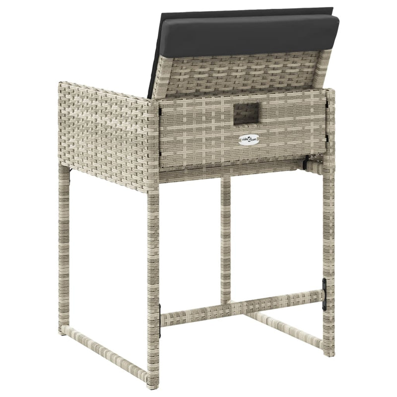 Garden Chairs with Cushions 4 pcs Light Grey Poly Rattan Payday Deals