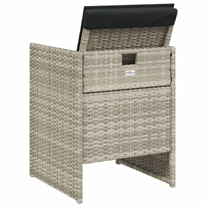 Garden Chairs with Cushions 4 pcs Light Grey Poly Rattan Payday Deals