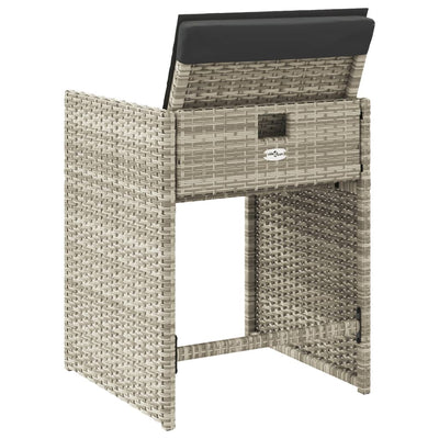 Garden Chairs with Cushions 4 pcs Light Grey Poly Rattan Payday Deals