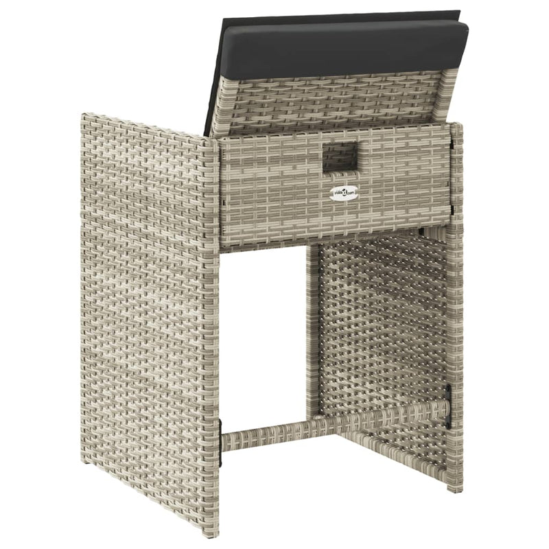 Garden Chairs with Cushions 4 pcs Light Grey Poly Rattan Payday Deals