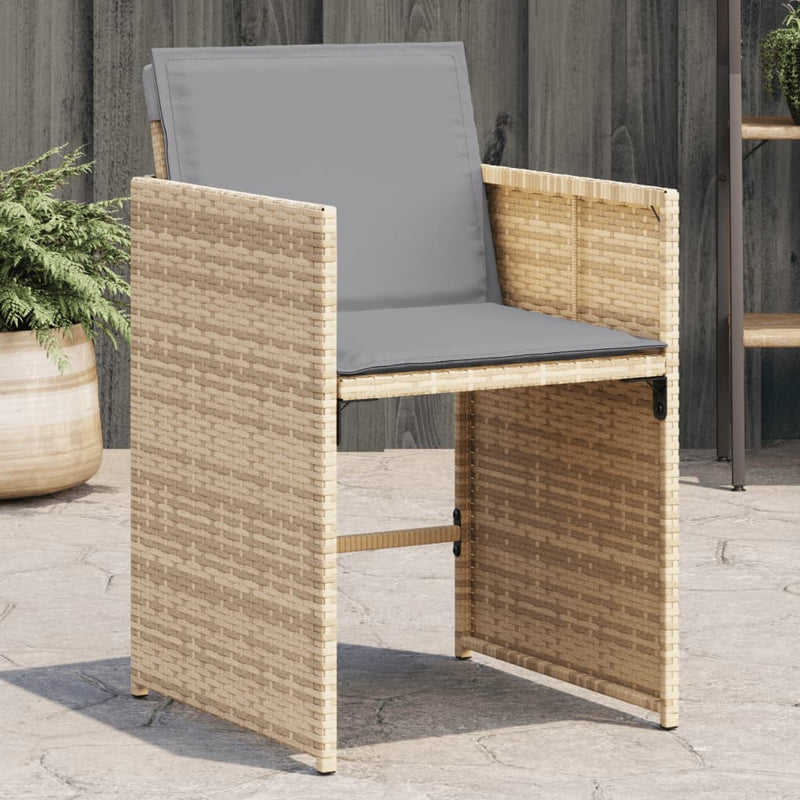 Garden Chairs with Cushions 4 pcs Mix Beige Poly Rattan Payday Deals