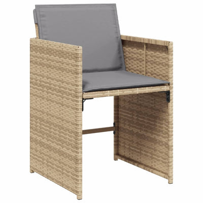 Garden Chairs with Cushions 4 pcs Mix Beige Poly Rattan Payday Deals