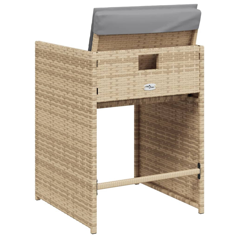 Garden Chairs with Cushions 4 pcs Mix Beige Poly Rattan Payday Deals