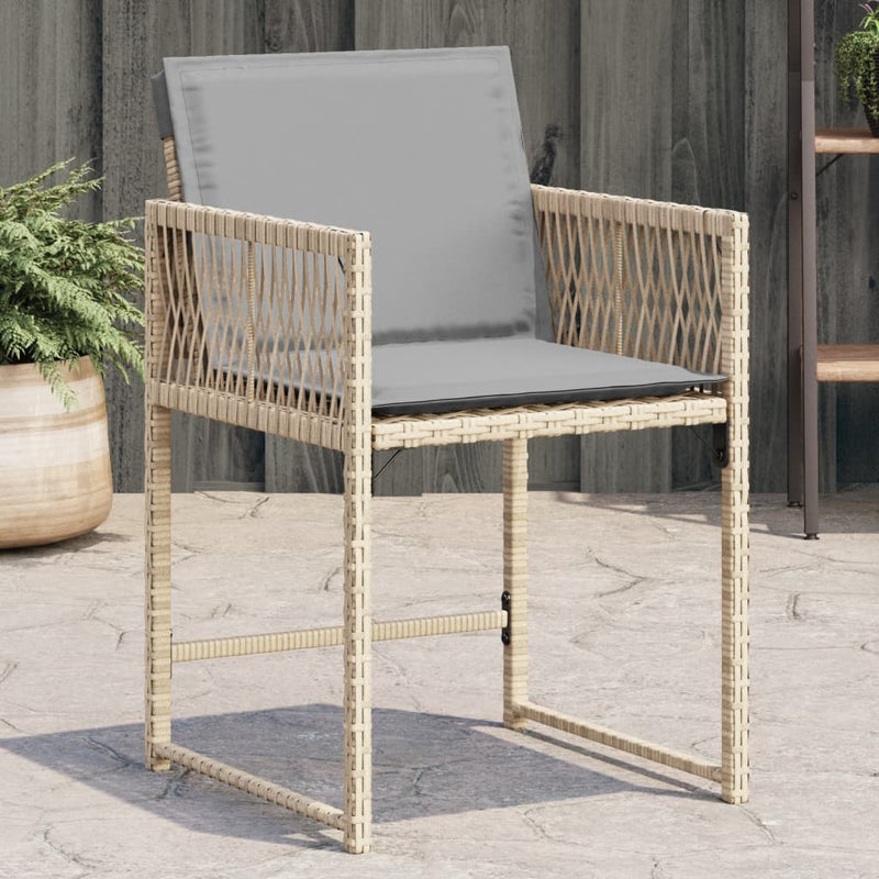 Garden Chairs with Cushions 4 pcs Mix Beige Poly Rattan Payday Deals