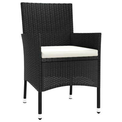 Garden Chairs with Cushions 4 pcs Poly Rattan Black Payday Deals