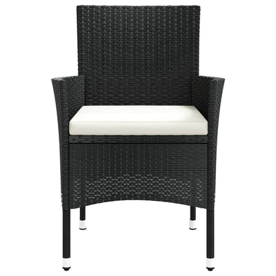 Garden Chairs with Cushions 4 pcs Poly Rattan Black Payday Deals