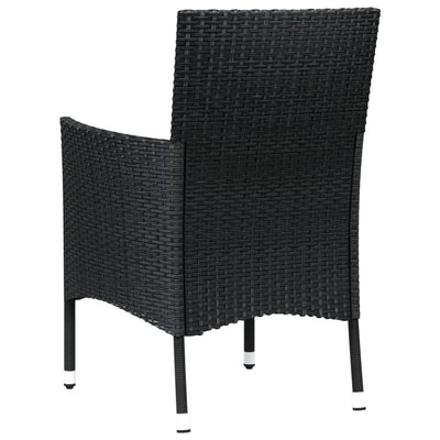 Garden Chairs with Cushions 4 pcs Poly Rattan Black Payday Deals