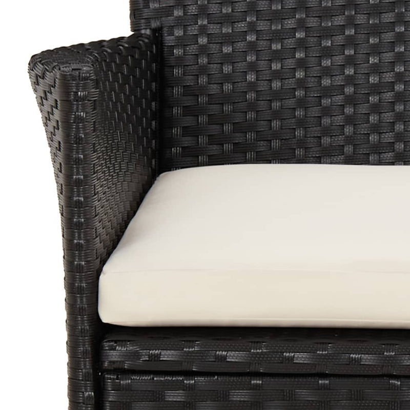 Garden Chairs with Cushions 4 pcs Poly Rattan Black Payday Deals