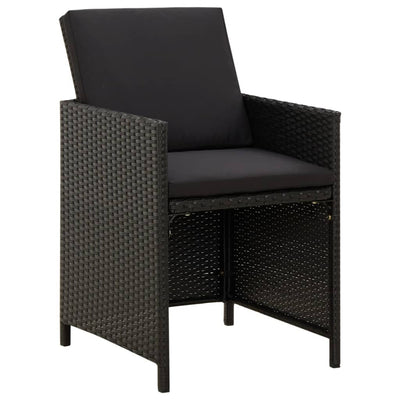 Garden Chairs with Cushions 4 pcs Poly Rattan Black Payday Deals