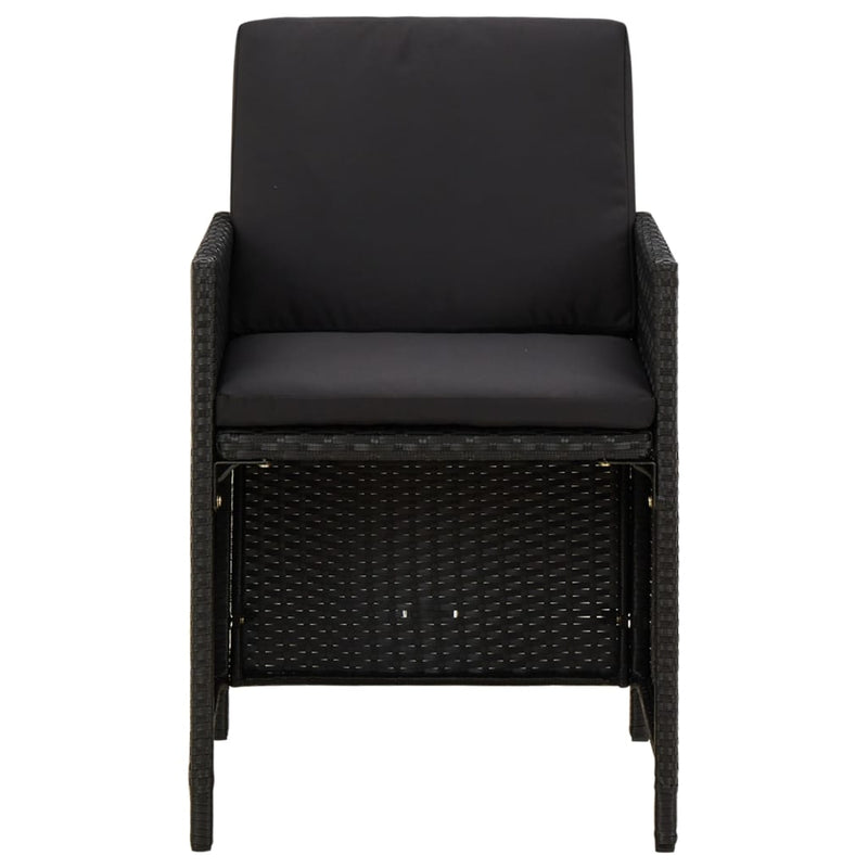 Garden Chairs with Cushions 4 pcs Poly Rattan Black Payday Deals