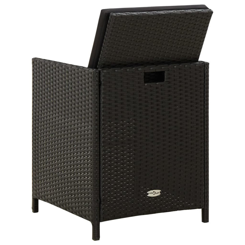 Garden Chairs with Cushions 4 pcs Poly Rattan Black Payday Deals