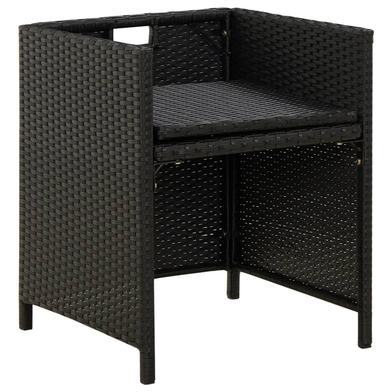 Garden Chairs with Cushions 4 pcs Poly Rattan Black Payday Deals