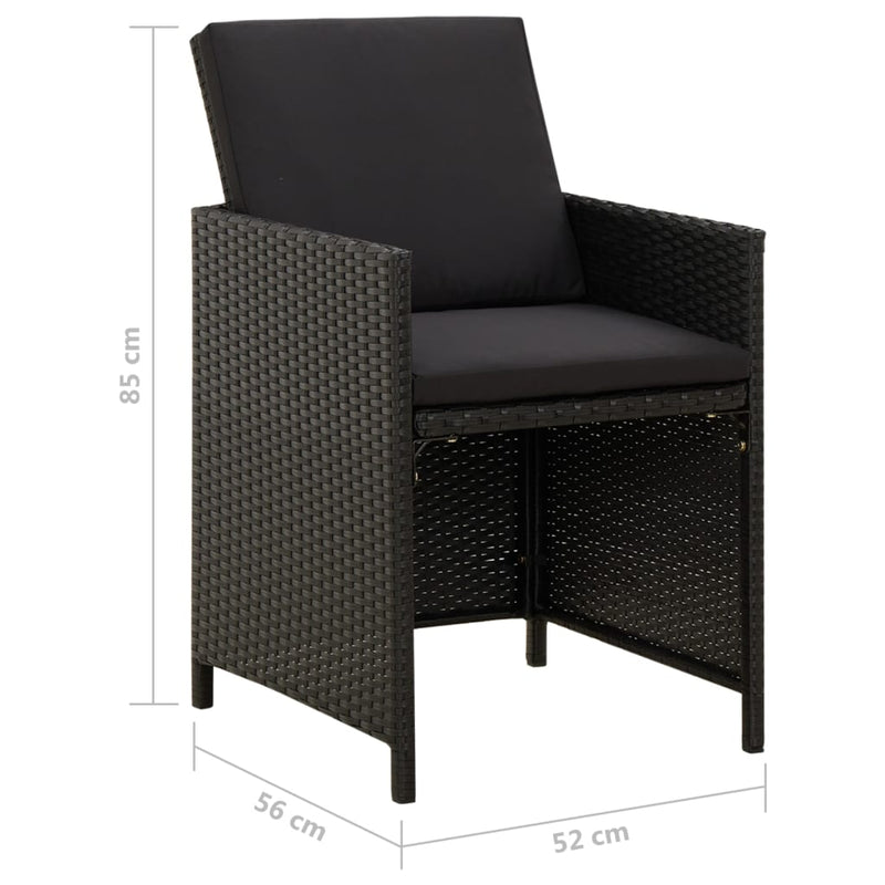 Garden Chairs with Cushions 4 pcs Poly Rattan Black Payday Deals