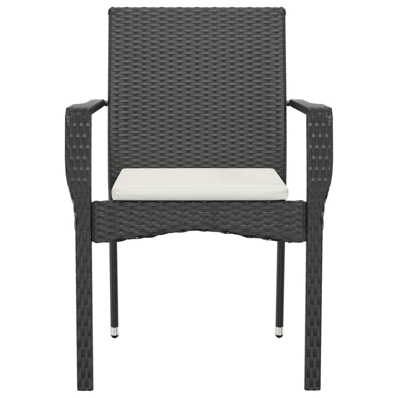 Garden Chairs with Cushions 4 pcs Poly Rattan Black Payday Deals