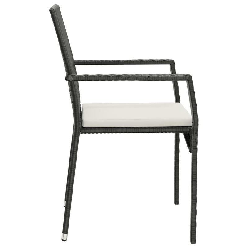 Garden Chairs with Cushions 4 pcs Poly Rattan Black Payday Deals