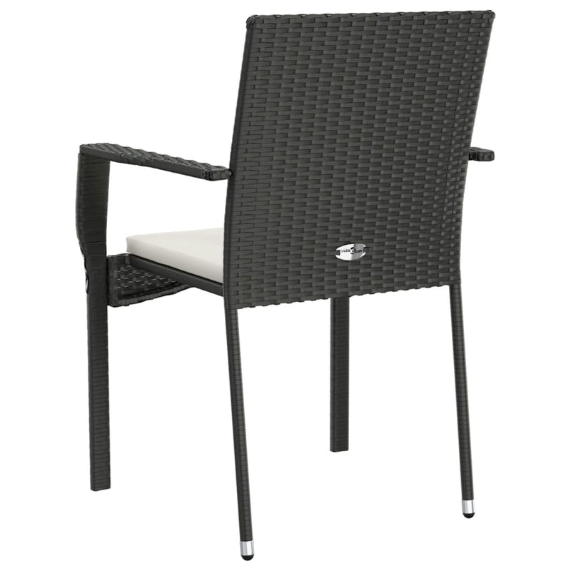 Garden Chairs with Cushions 4 pcs Poly Rattan Black Payday Deals